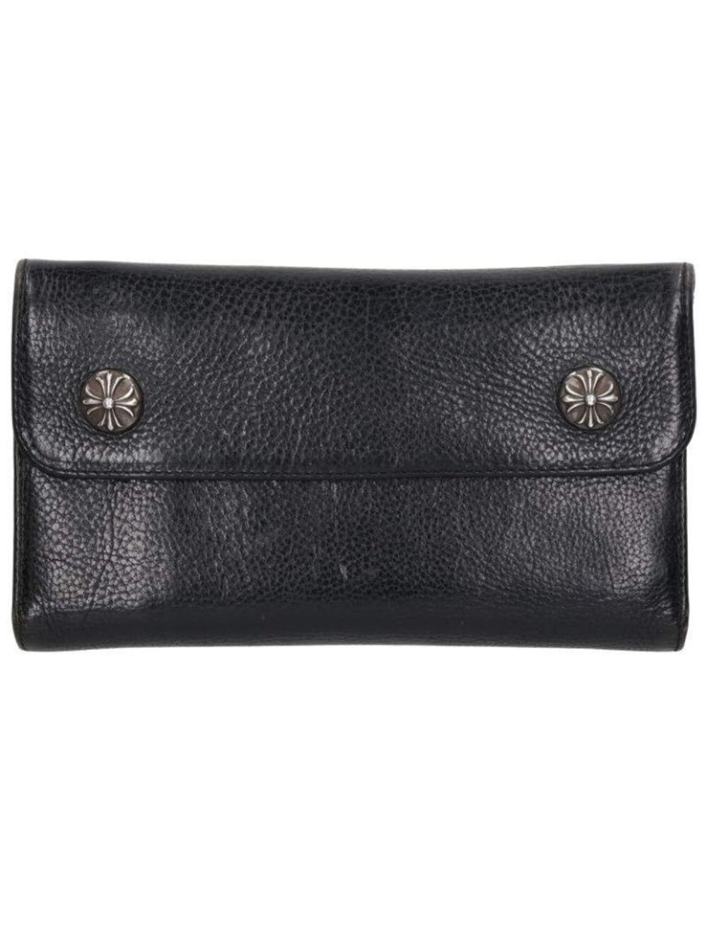 Chrome Hearts Wave Cross Ball Button Leather Wallet